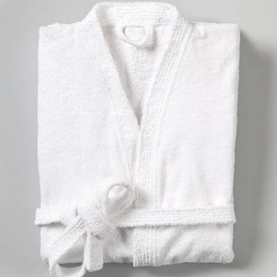 Bathrobe on gray backround